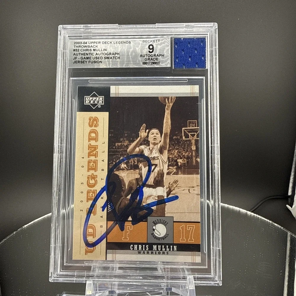 2003 Upper Deck Chris Mullin Autograph Game‎ Used Patch Jersey Fusion BGS 9